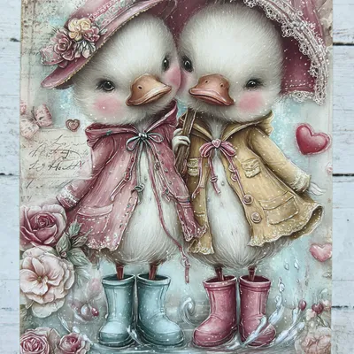 Carte postale couple de canards